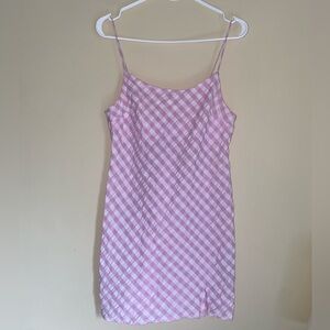 ASOS Design Pink Gingham Slip Dress